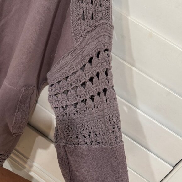 Free People Taupe Crochet Knit Sweater - Picture 5 of 8